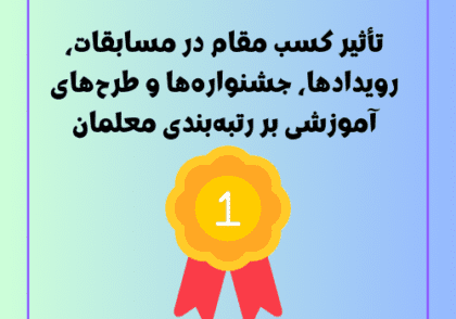 تأثیر کسب مقام در مسابقات، رویدادها، جشنواره‌ها و طرح‌های آموزشی بر رتبه‌بندی معلمان