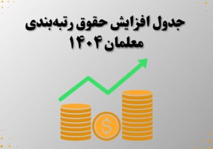 جدول افزایش حقوق رتبه‌بندی معلمان ۱۴۰۴
